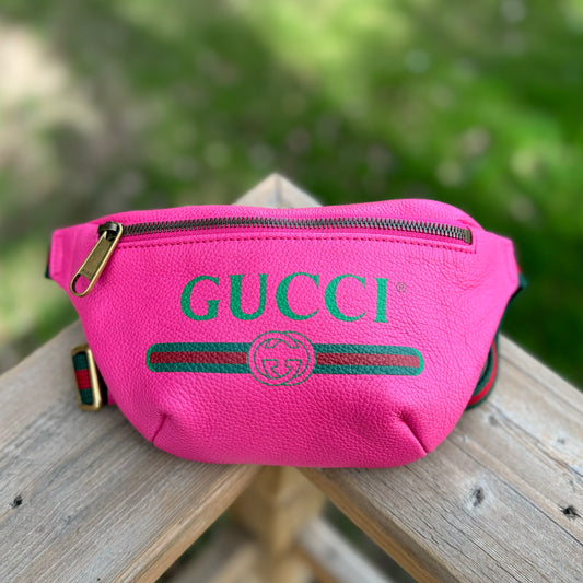 Gucci GG Logo Belt Pink Bag