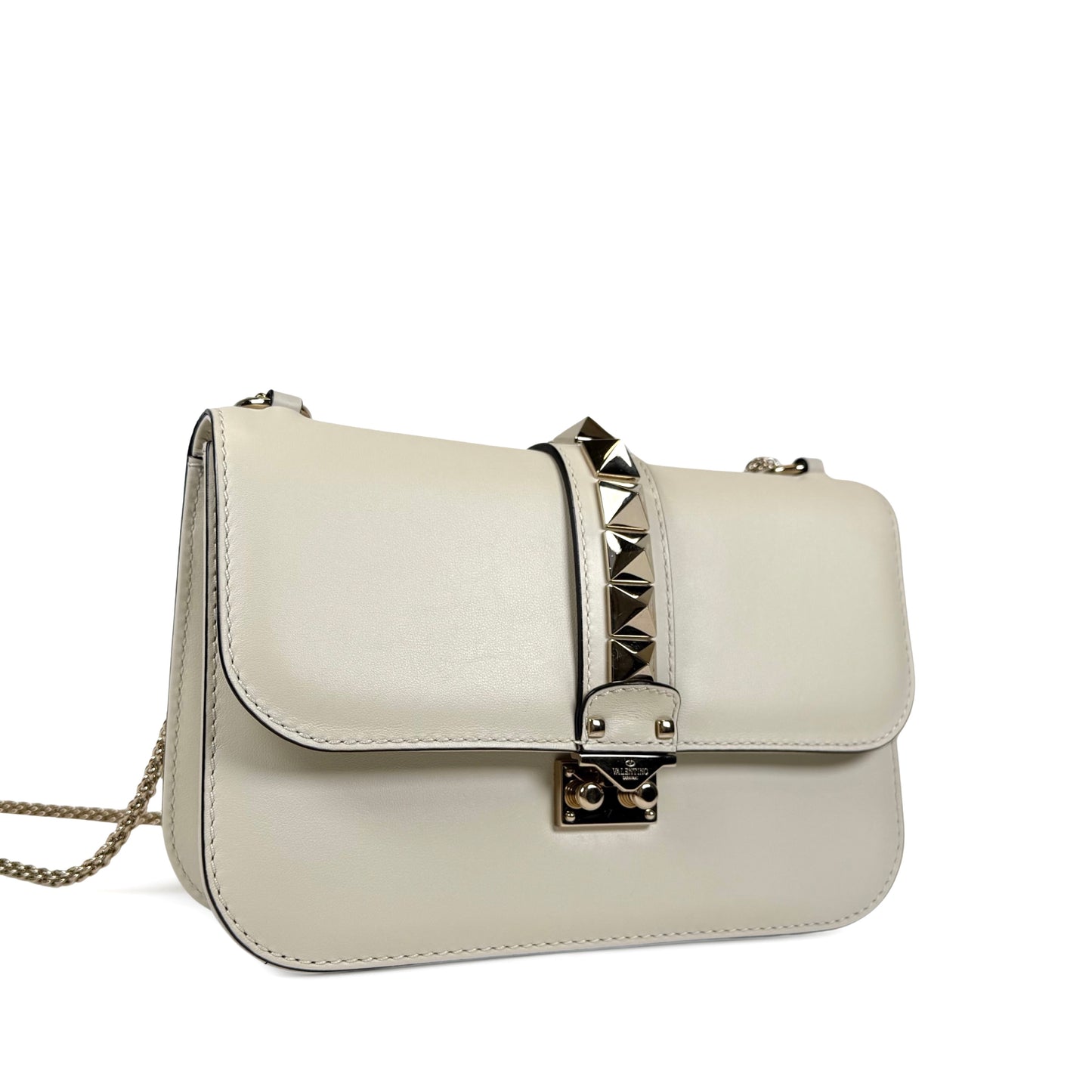 Valentino Garavani Rockstud Glam Lock Medium Shoulder Bag