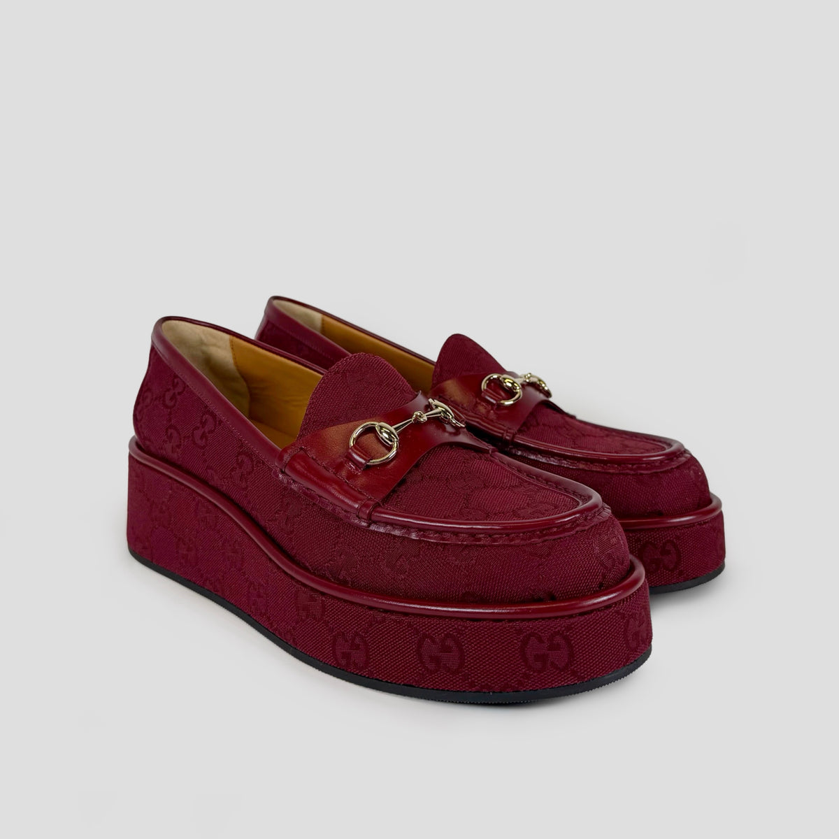 Gucci Ilde GG Canvas Platform Loafers