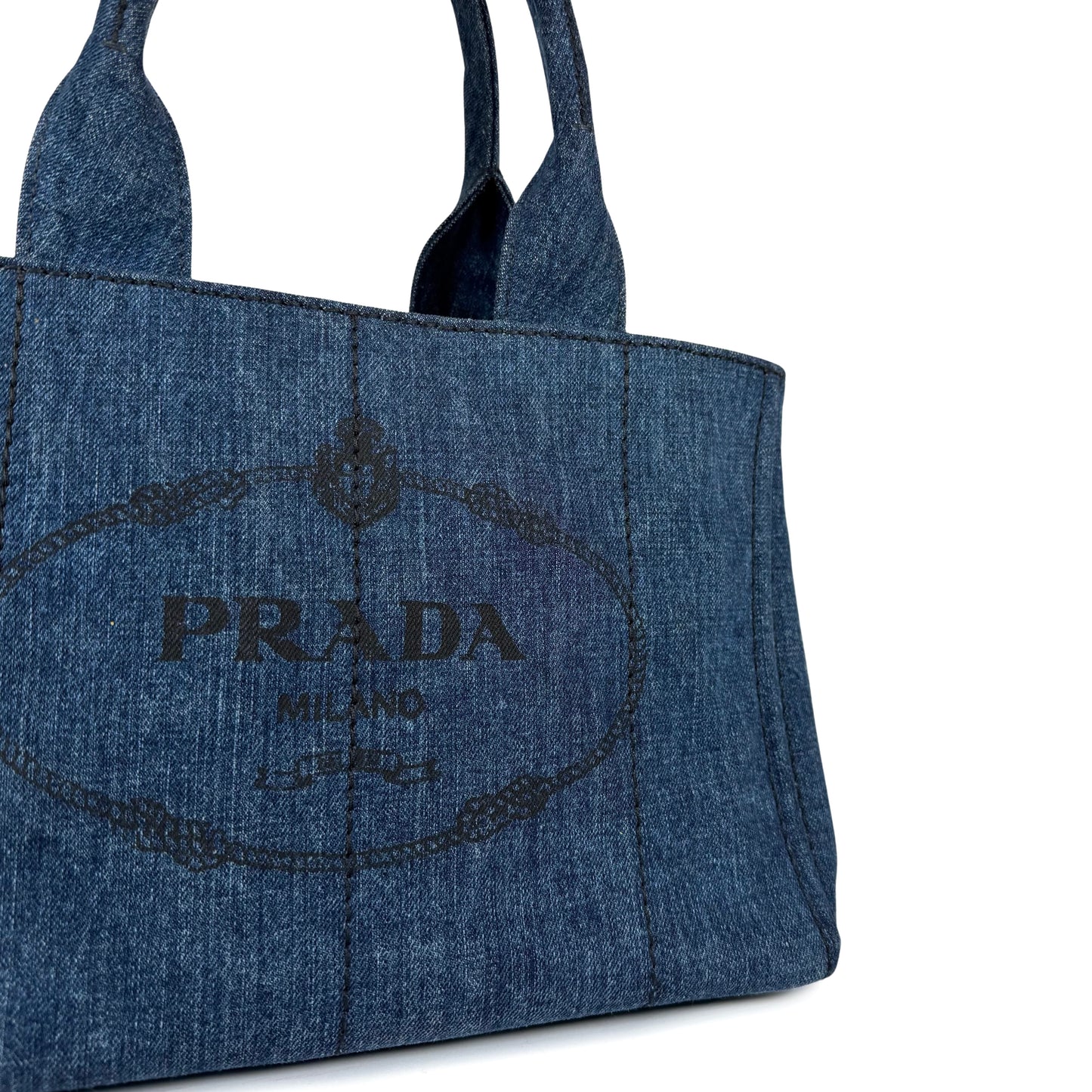 Prada Canapa Denim Tote Bag